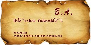 Bárdos Adeodát névjegykártya